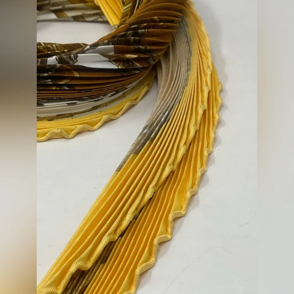 Hermes Plisse Silk Scarf Jardin Creole Carre 90 Pleaded Valerie Dawlat Dumoulin - Picture 4 of 16